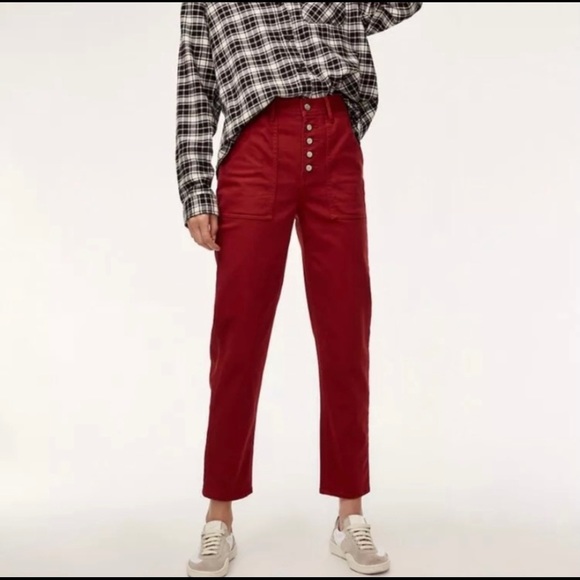 Aritzia Wilfred Free 6 Red Cropped Ankle Jeans 6 - Picture 7 of 9